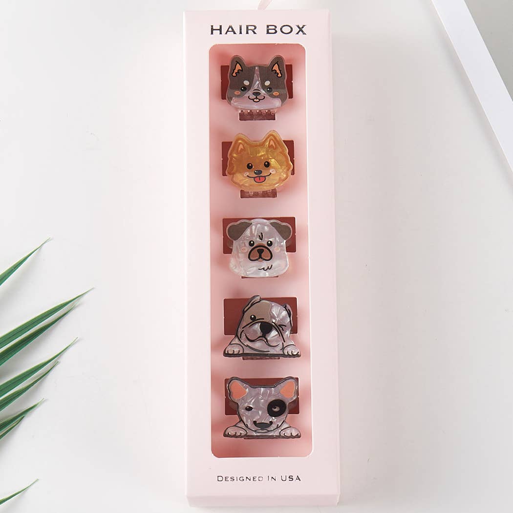 Dogs Assorted Mini Hair Clip Set