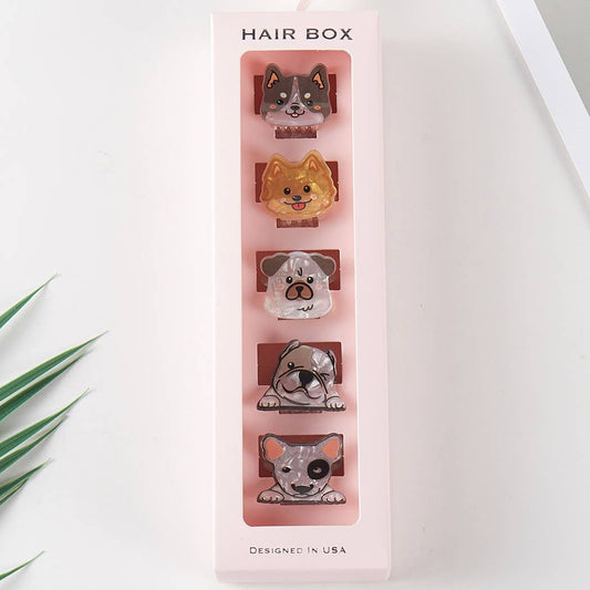 Dogs Assorted Mini Hair Clip Set