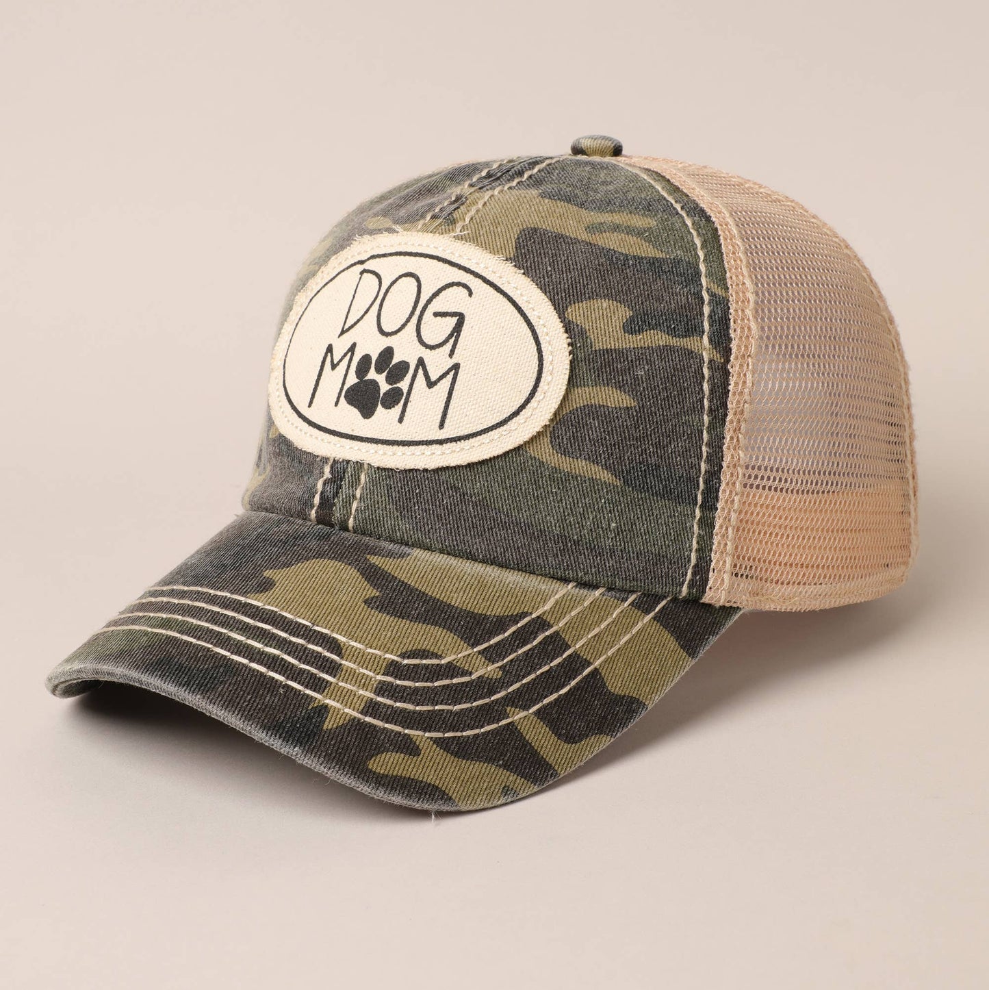 Dog Mom Canvas Mesh Back Cap
