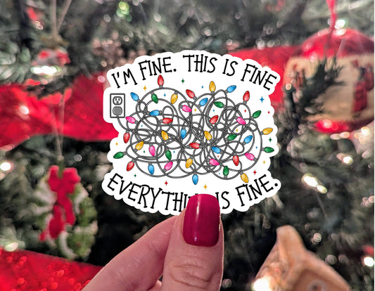I'm fine this is fine everything is fine, Christmas stickers