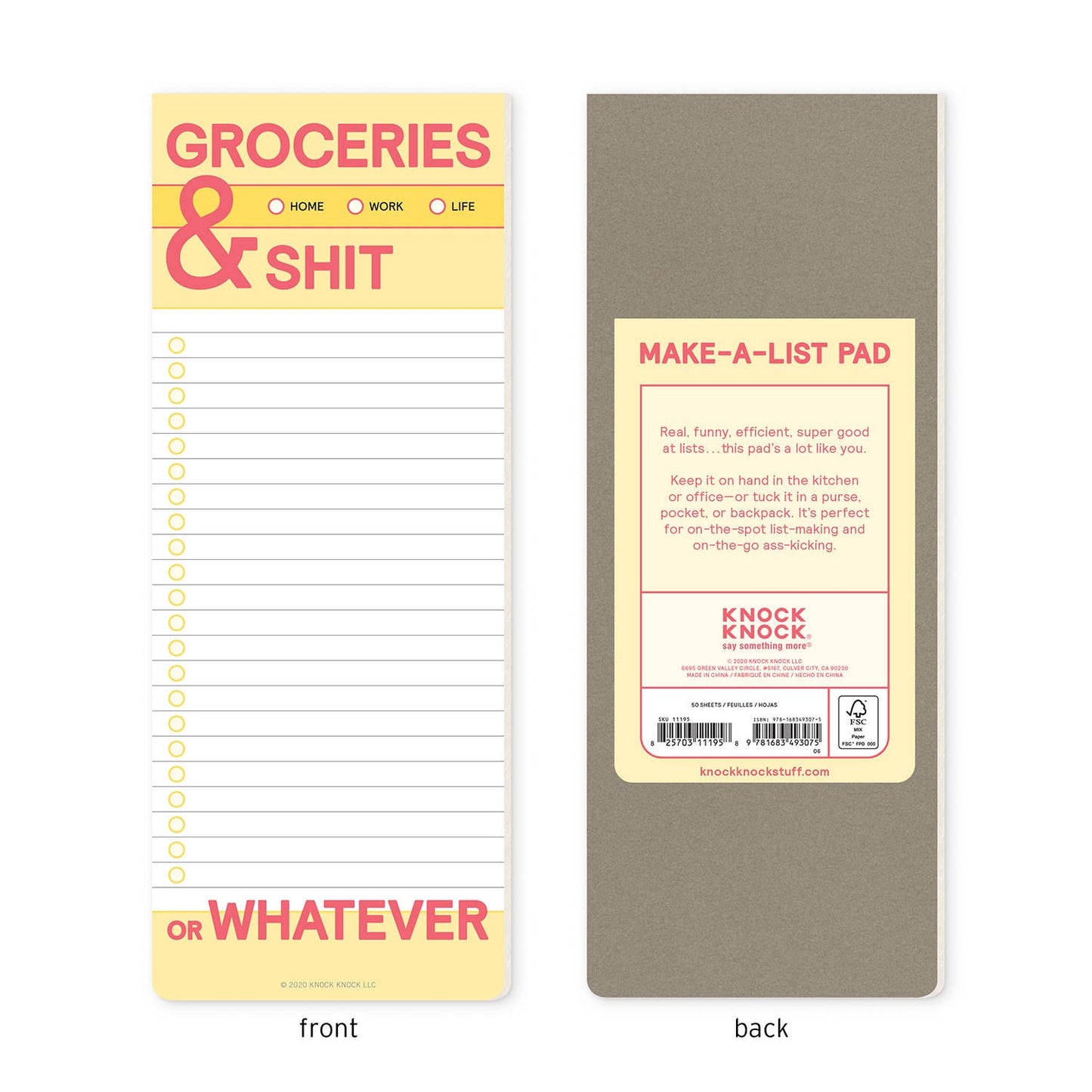 Groceries and Shit Note Pad