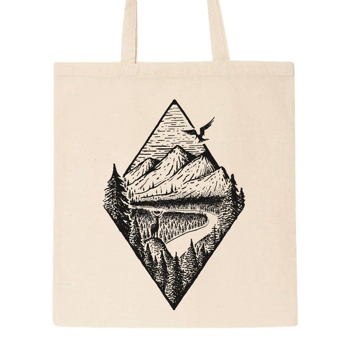 River Mountain Forest Tote Bag