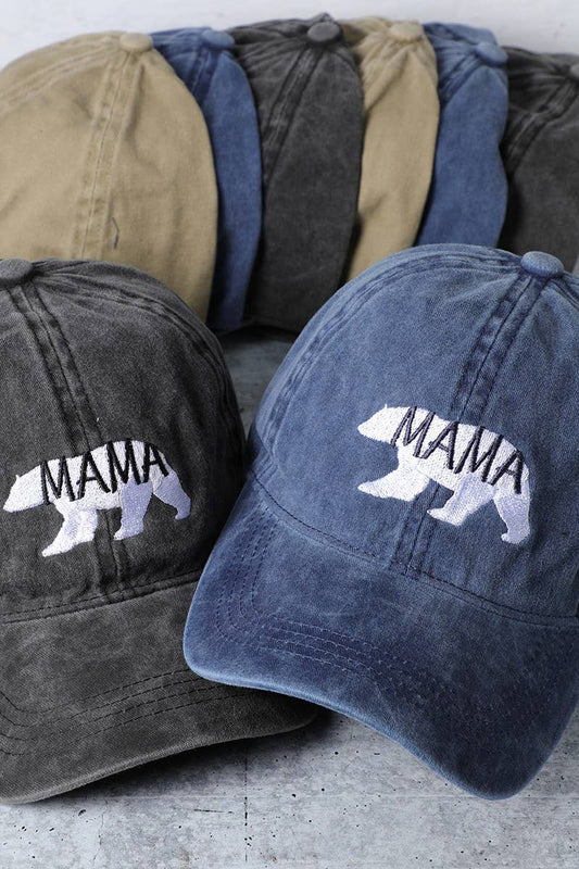 Mama Bear Washed Cotton Cap