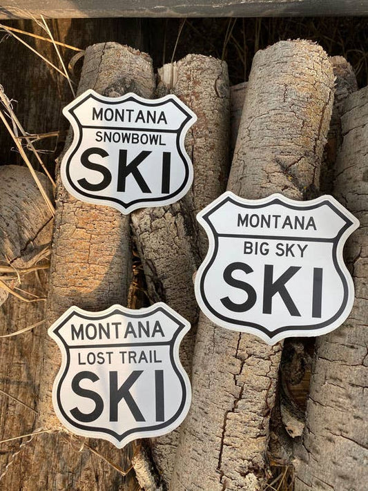 MT Brand Apparel - Route Sign SKI "Custom Location" Vinyl Decal