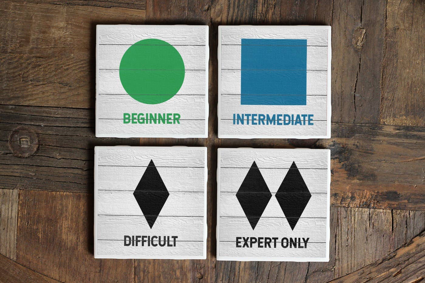 Ski Slope Sign Coasters