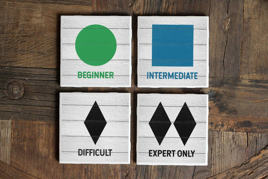 Ski Slope Sign Coasters